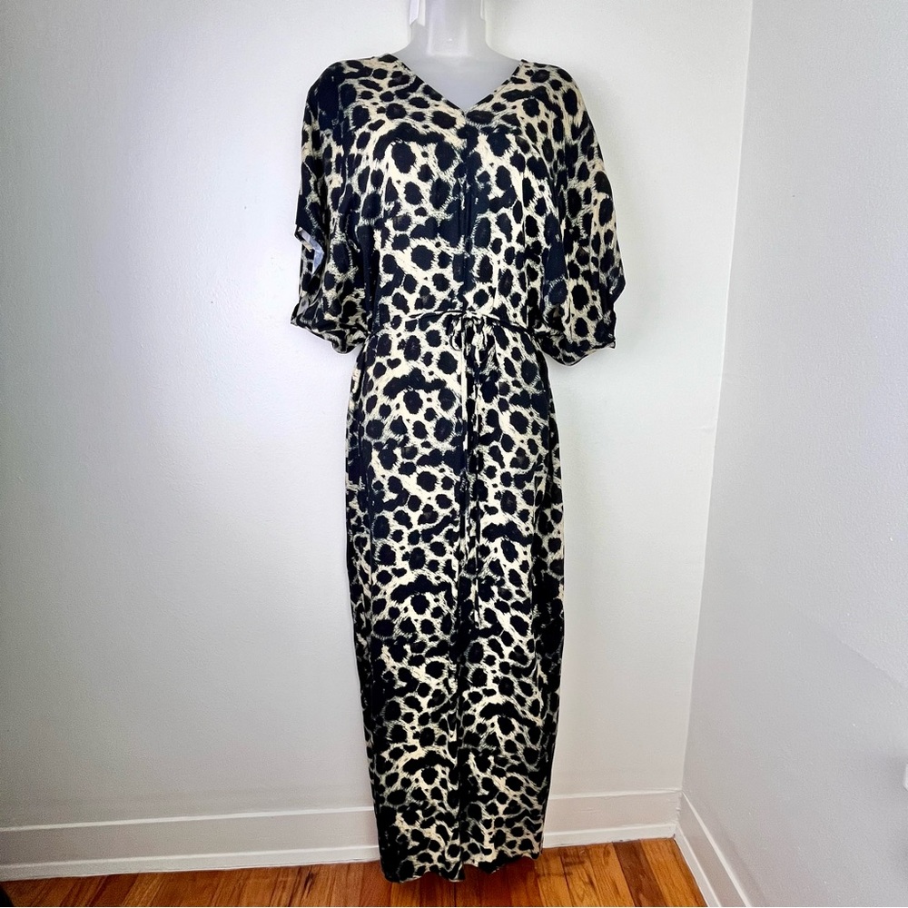 New Vero Moda Kaftan Leopard Print Maxi Dress
